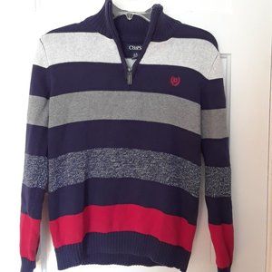 Boys 14/16 Chaps Striped Quarter-Zip Sweater